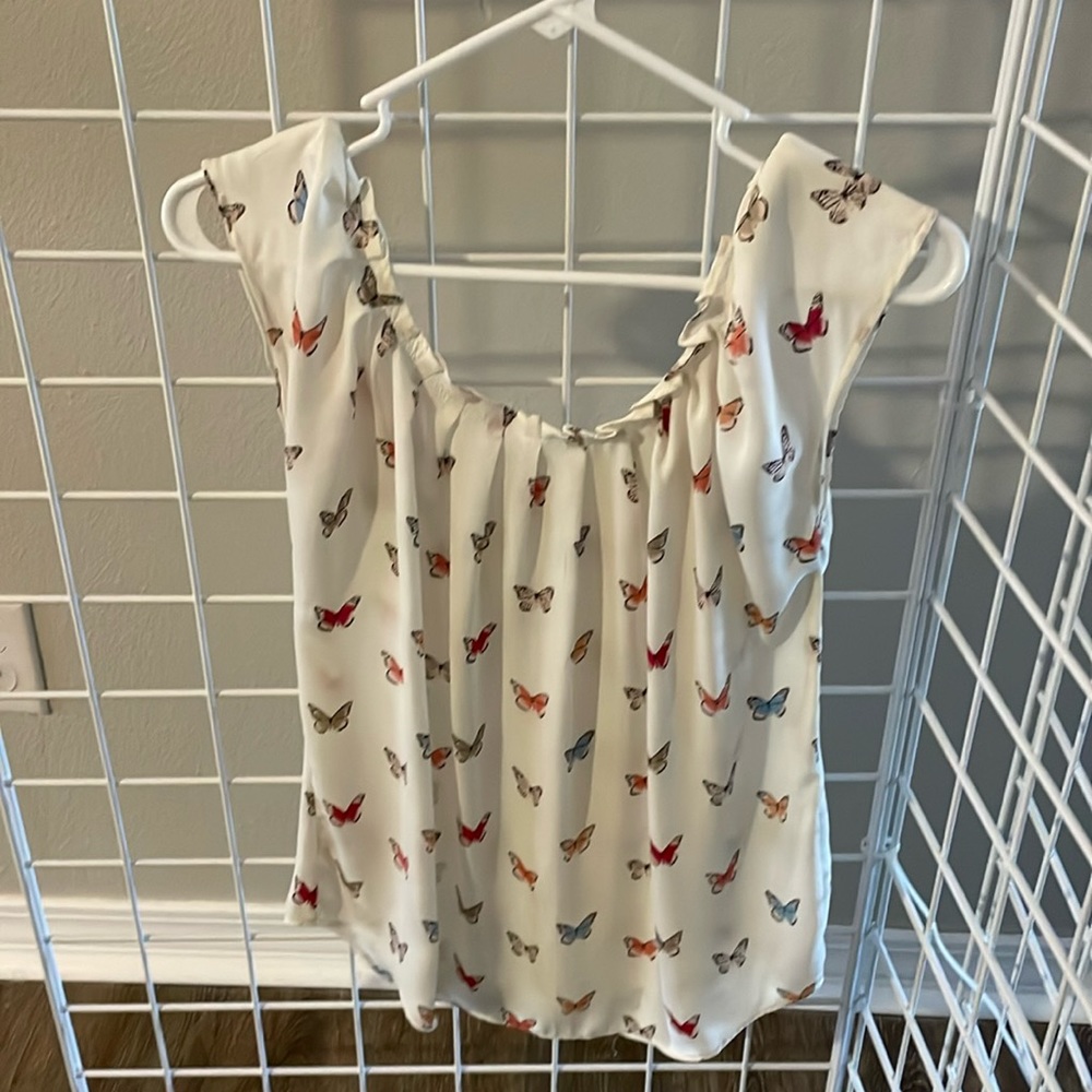 Lauren Conrad Butterfly Print Blouse